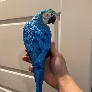 Blue Parrot Bird Statue